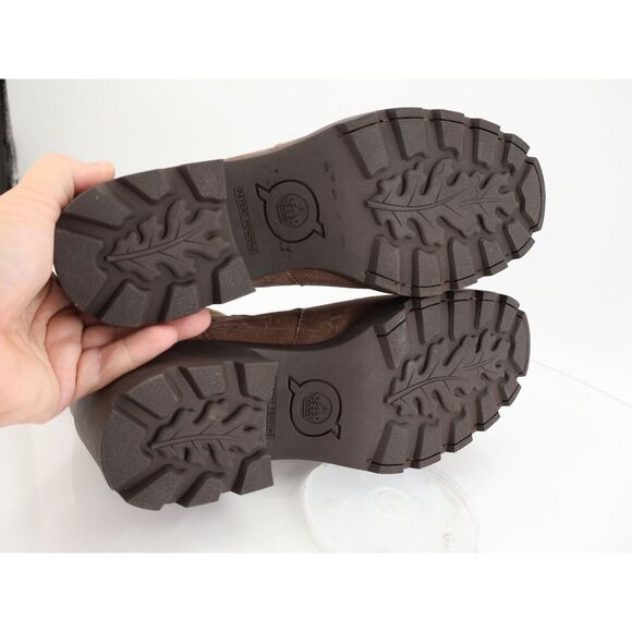 Born Graci Chelsea Boot Size 11 M Lug Sole Brown Leather Block Heel Pull on - Picture 8 of 11